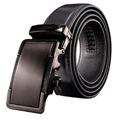 Men’s Genuine Leather Ratchet Dress Belt with Automatic Click Buckle